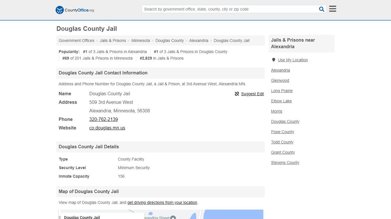 Douglas County Jail - Alexandria, MN (Address and Phone)
